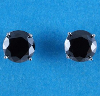 Silver Black CZ Stud Earring (£4.20 Each)