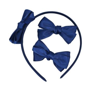Satin Bow Headband and Concord Clips Set (Only 55p per set)
