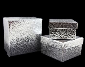 3 in 1 Snake Skin Effect Metallic Gift Boxes (Approx.83p Each)