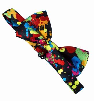 Gents Paint Splatter Satin Bow Tie (£1.40 Each)
