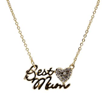 Venetti Diamante Heart &amp; &#039;Best Mum&#039; Pendant 
