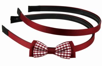 Gingham Bow Alice Band Set (Approx 21p Each)