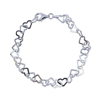 Silver Heart Link Bracelet