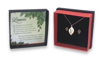 Stainless Steel Leaf Pendant And Earring Set (£2.95 each )