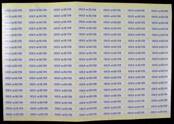 Gold on Silver Sticker Labels (sheet of 126)