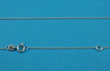 Adjustable Rhodium Plated Silver Curb Chain