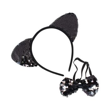 Black Cat Ears & Bow Tie Set (£0.75 Each)