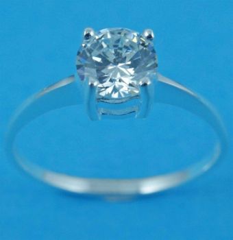 Silver Clear CZ Girls Ring