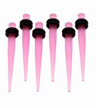 Baby Pink Transparent Tapers (4mm x 40mm)
