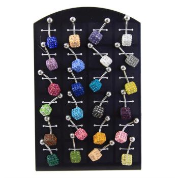 Assorted Crystal Cube Navel Bars Stand (£1 Each)