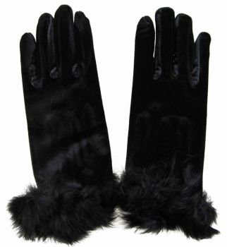 Ladies Velvet Evening Gloves (70p Per Pair)