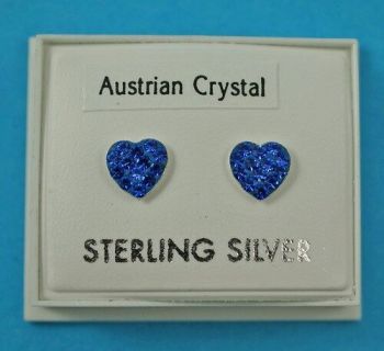 Austrian Crystal Heart Studs