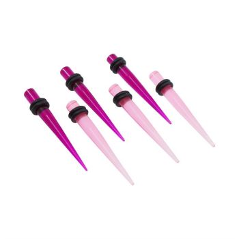 Assorted Plain Transparent Tapers (6mm x 50mm)