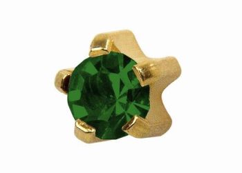 Star birthstone - May (Emerald) Stud Earrings