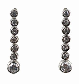 Silver Clear CZ Drop Earrings (£4.95 Each)