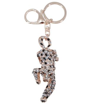 Diamante &amp; Enamel Leopard Keyring/Bag Charm (£1.60 Each)