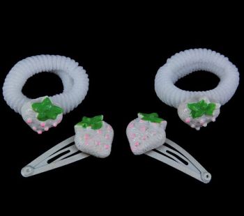 It's Wow Strawberry Hair Accessory Sets (30p per Card, Approx 8p per Item)