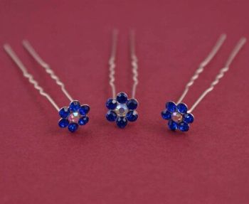 Diamante Flower Hair Pins