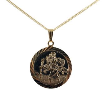 Gold Plated Silver Saint Christopher Pendant