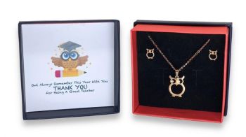 Boxed Stainless Steel Owl Pendant And Earring Set (£2.95 each)