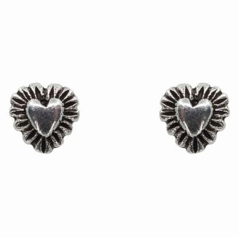 Silver Heart Stud Earrings (£1.60 Each)