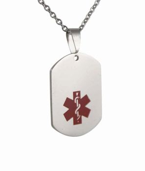 Medical Alert Dog Tag Necklace  (80p Each)