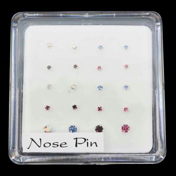 Silver Assorted Crystal Nose Studs