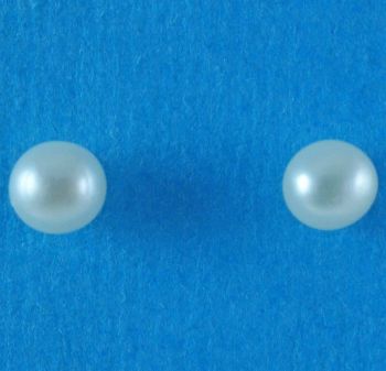 Silver White Freshwater Pearl Stud Earrings (£3.10 Each)