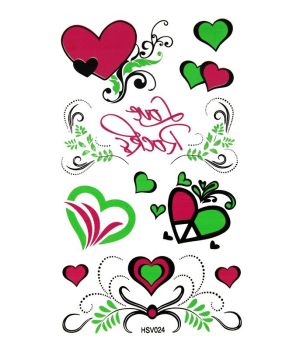 Assorted Neon Heart Stickers (30p Each)