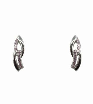 Silver Rose CZ Stud Earrings (£3.70 Each)