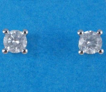 18ct White Gold & Diamond Stud Earrings