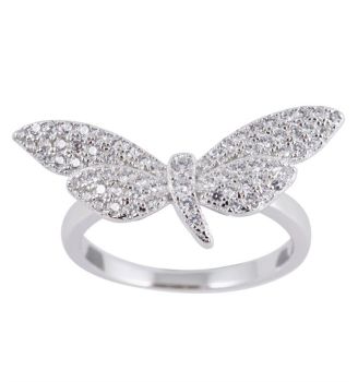 Silver Clear CZ Dragonfly Ring (£4.95 Each)