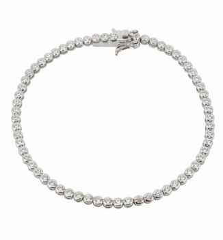 Silver Clear CZ Tennis Bracelet