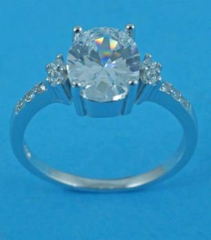 Silver Clear CZ Ring 