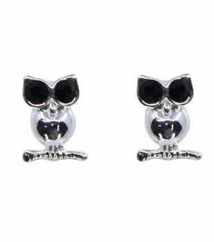 Venetti Diamante Owl Pierced Stud Earrings (70p per pair)