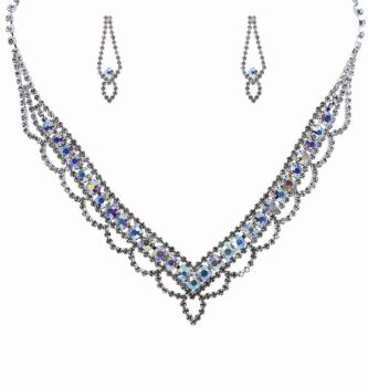 Venetti Diamante Necklace & Pierced Drop Earring Set (2.95 Each)