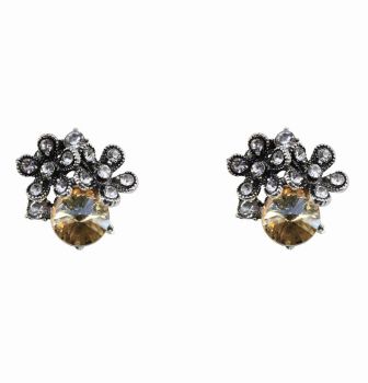 Diamante Flower Clip-on Earrings (£1.05 per pair)