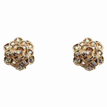 Diamante Flower Clip-on Earrings (85p Per Pair)