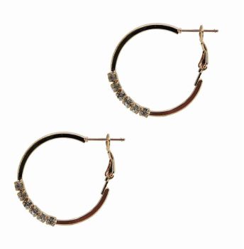 Diamante Pierced Hoop Earrings (40p per pair)