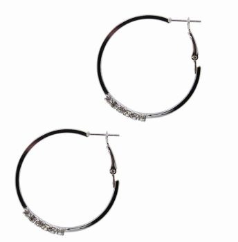 Diamante Pierced Hoop Earrings (40p per pair)