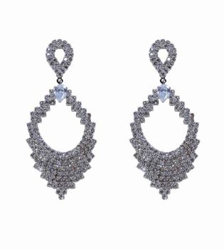Diamante Pierced Drop Earrings (£1.95 Per Pair)