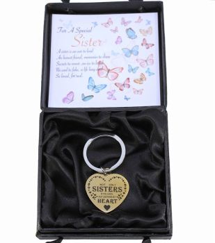 Boxed Sentimental Sister Heart Keyring (£1.50 Each)