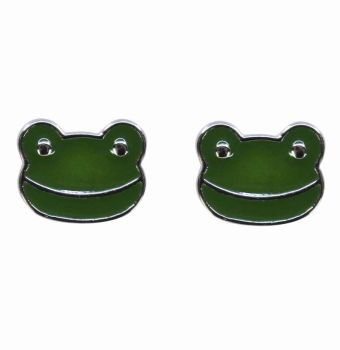 Silver Enamelled Frog Stud Earrings (£2.95 each)