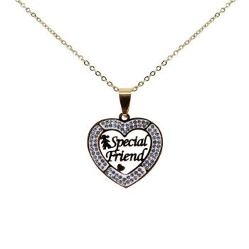 Diamante Special Friend Heart Pendant (£1.50 Each)