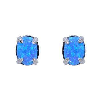 Silver Blue Opal Stud Earrings (£5.20 Each)