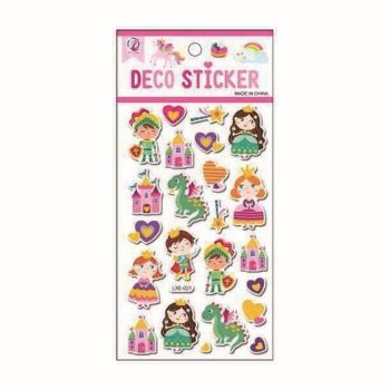Assorted Embossed Prince & Princess Stickers (20p per sheet)