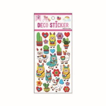 Assorted Embossed Alpaca & Cactus Stickers (20p per sheet)