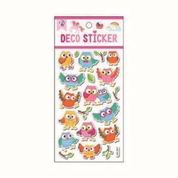 Assorted Embossed Owl Stickers (20p per sheet)