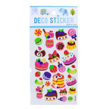 Assorted Embossed Dessert Themed Stickers (20p per sheet)