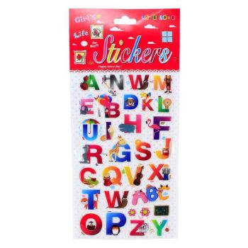 Assorted Embossed Alphabet Themed Stickers (30p per sheet)